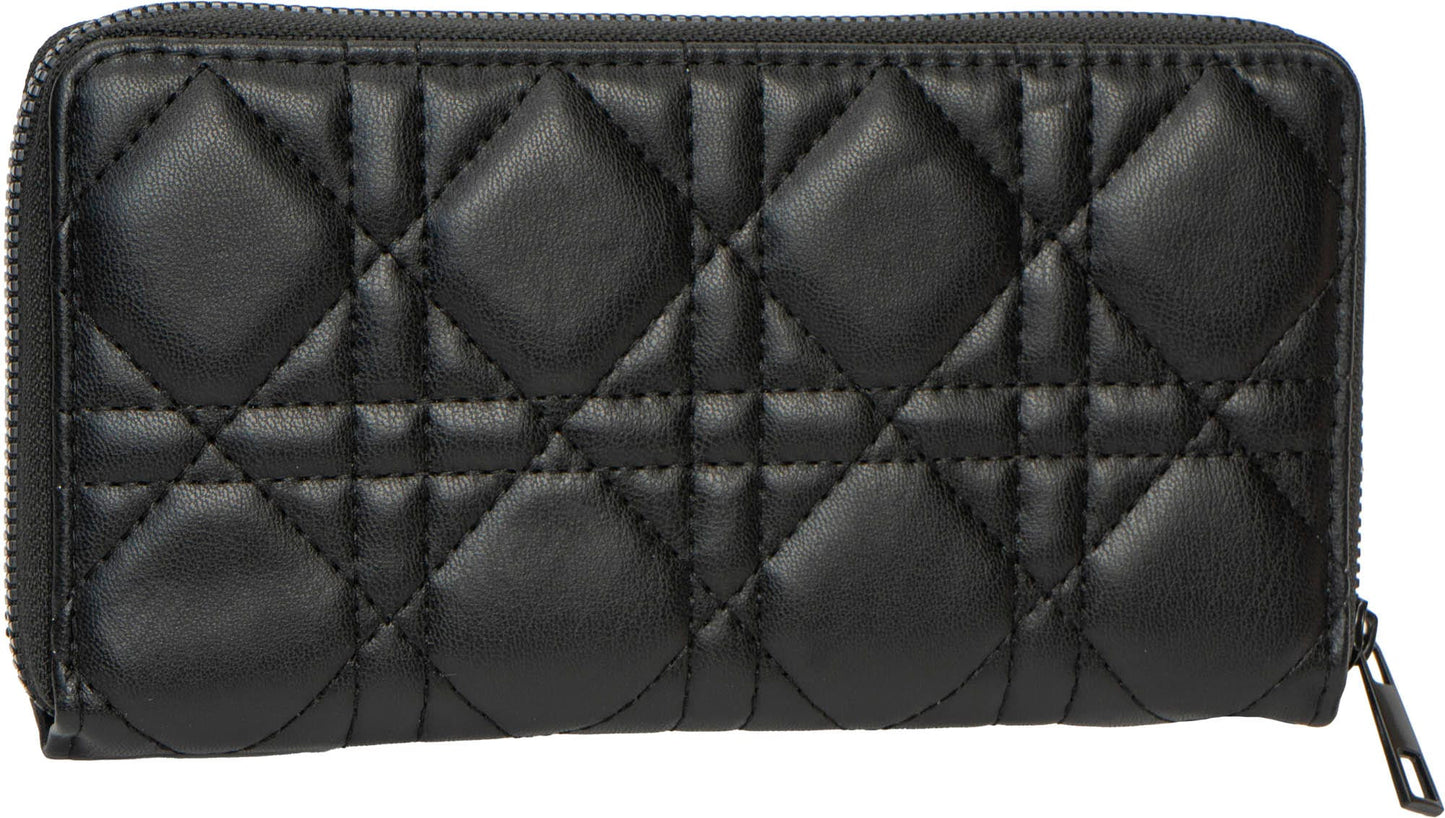 Rebecca & Rifka Smooth Geometric Quilt Medallion Zip Wristlet Wallet
