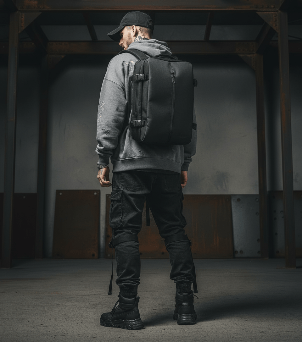 Jack Abrahams |The Mitchell | Men's 18-In Tarpaulin Expandable Travel Backpack with USB Port