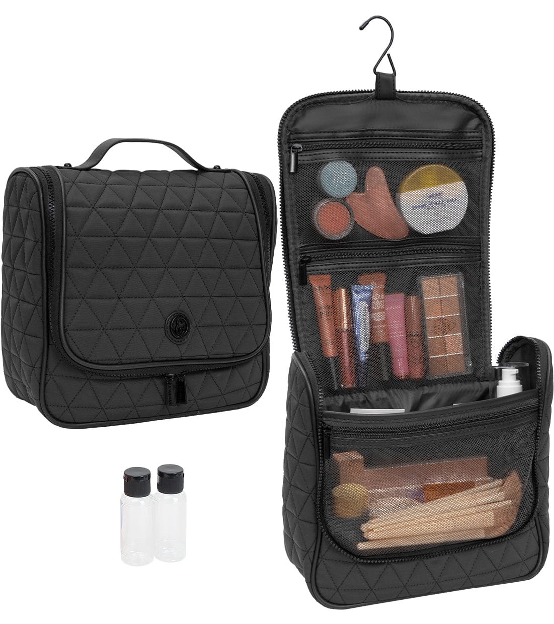 Joan & David High Density Triangle Quilted Hanging Toiletry Organizer Bag