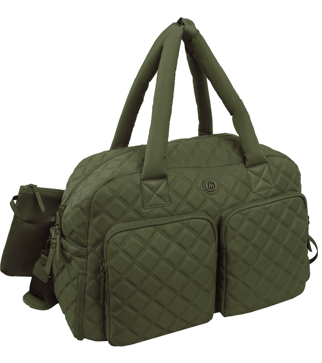 Joan & David 22 Inch Diamond Quilted 2 Pocket Parachute Nylon Duffel Bag