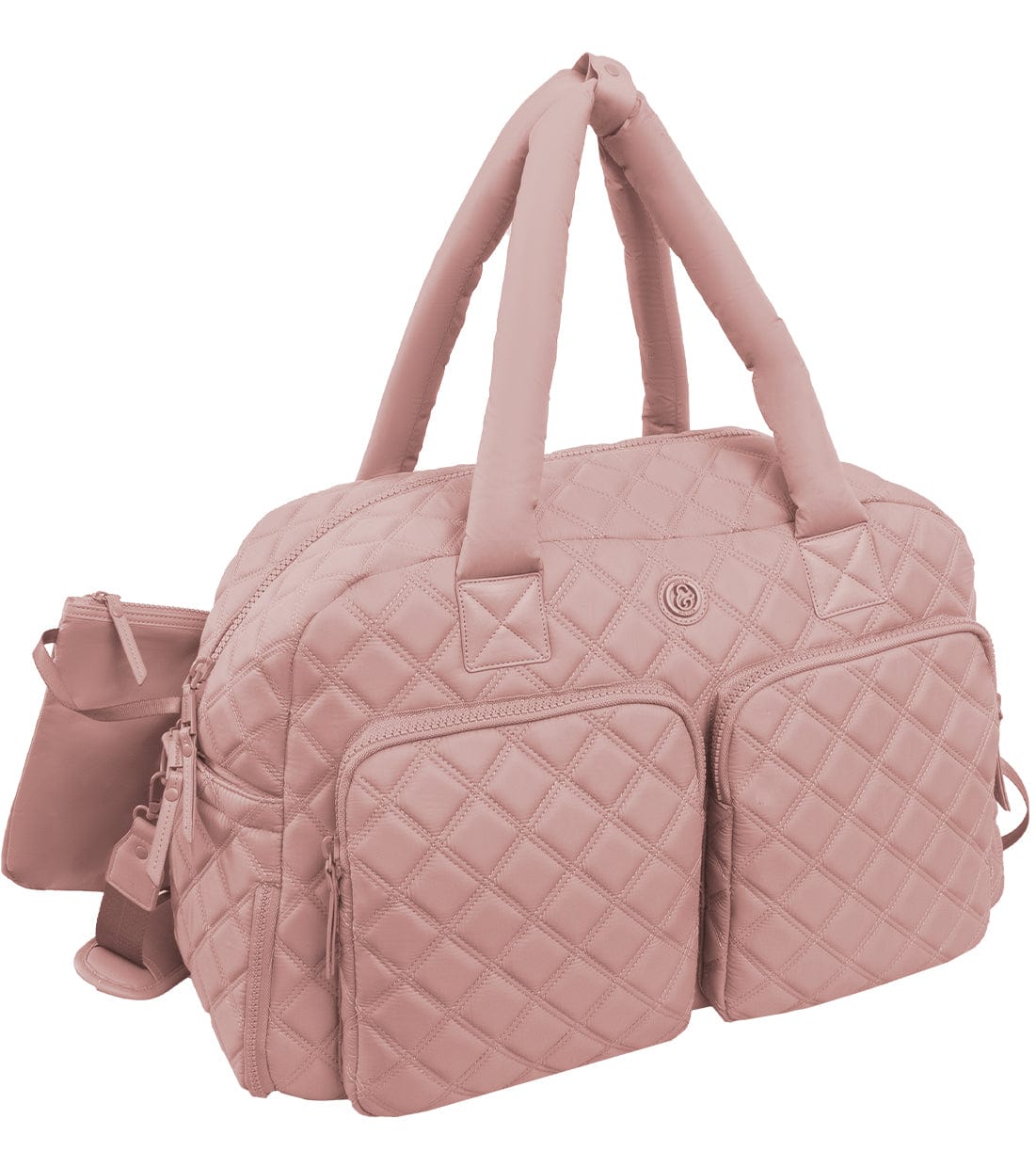 Joan & David 22 Inch Diamond Quilted 2 Pocket Parachute Nylon Duffel Bag