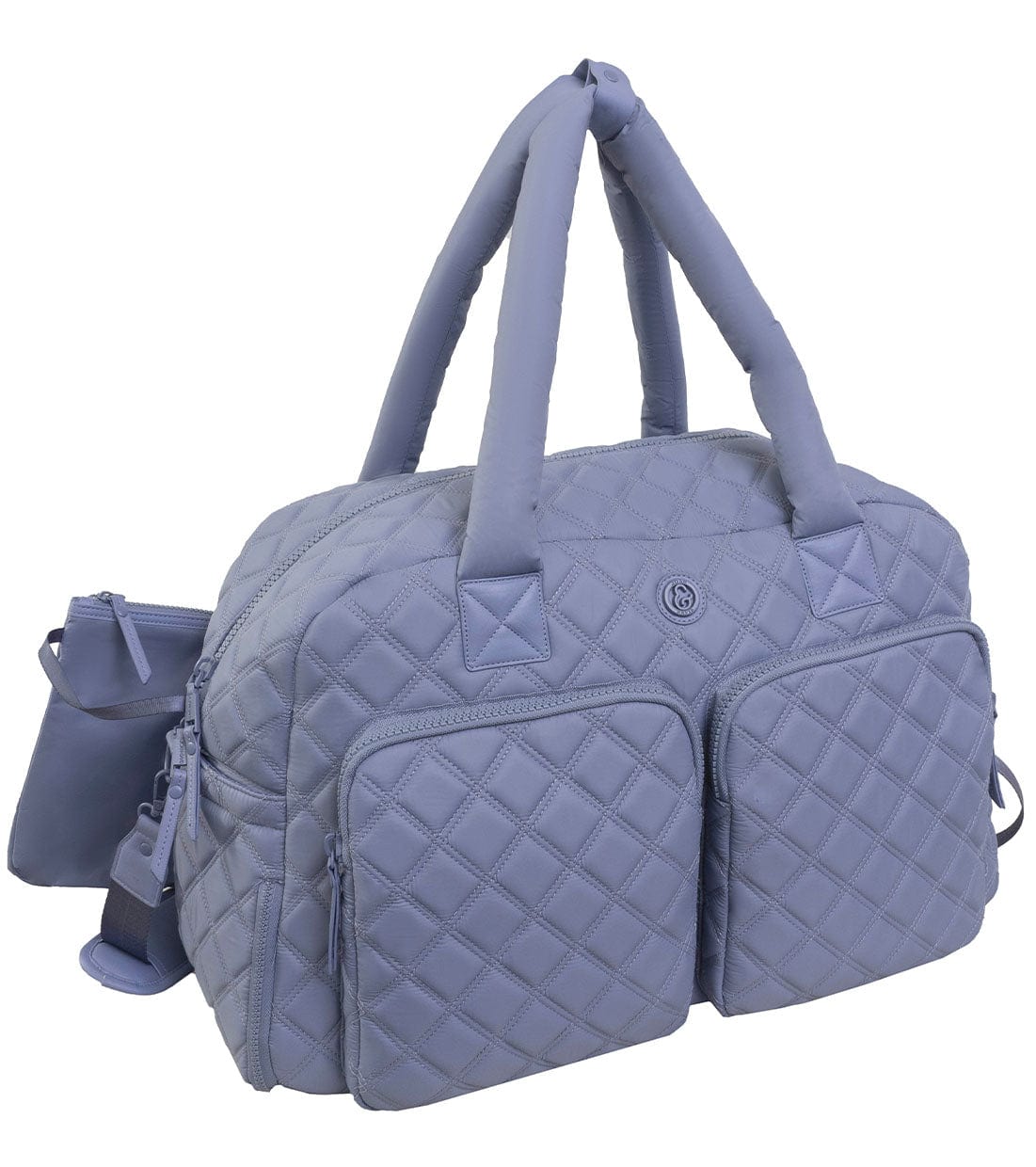 Joan & David 22 Inch Diamond Quilted 2 Pocket Parachute Nylon Duffel Bag