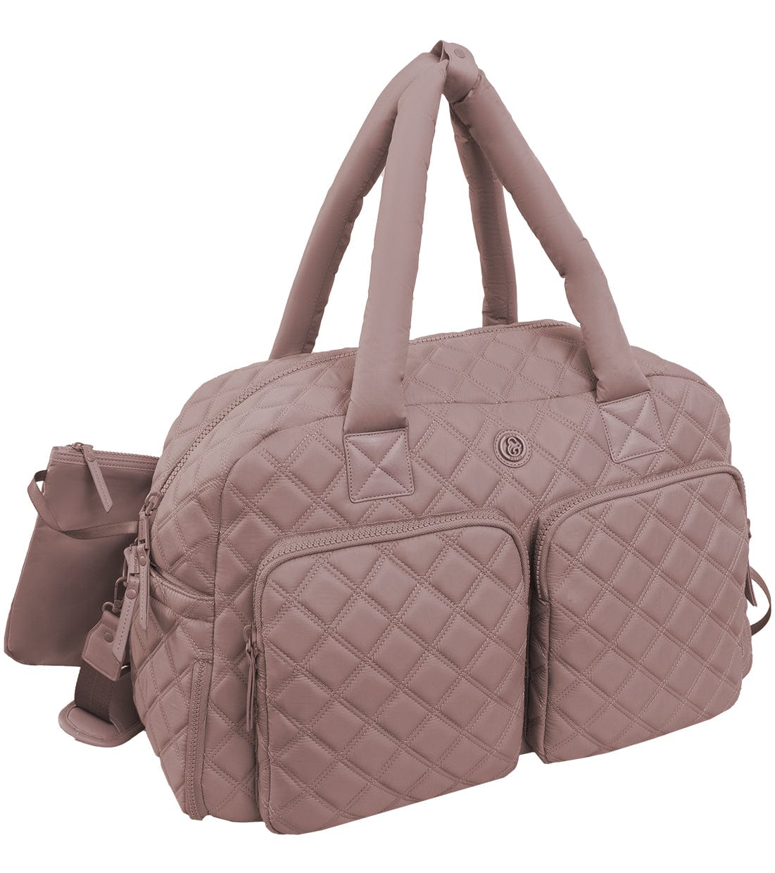 Joan & David 22 Inch Diamond Quilted 2 Pocket Parachute Nylon Duffel Bag