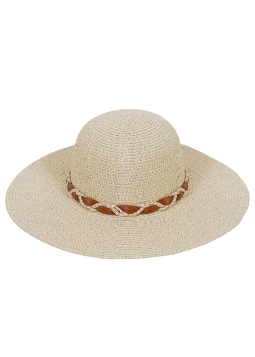 Max Studio Braided Straw Floppy Hat