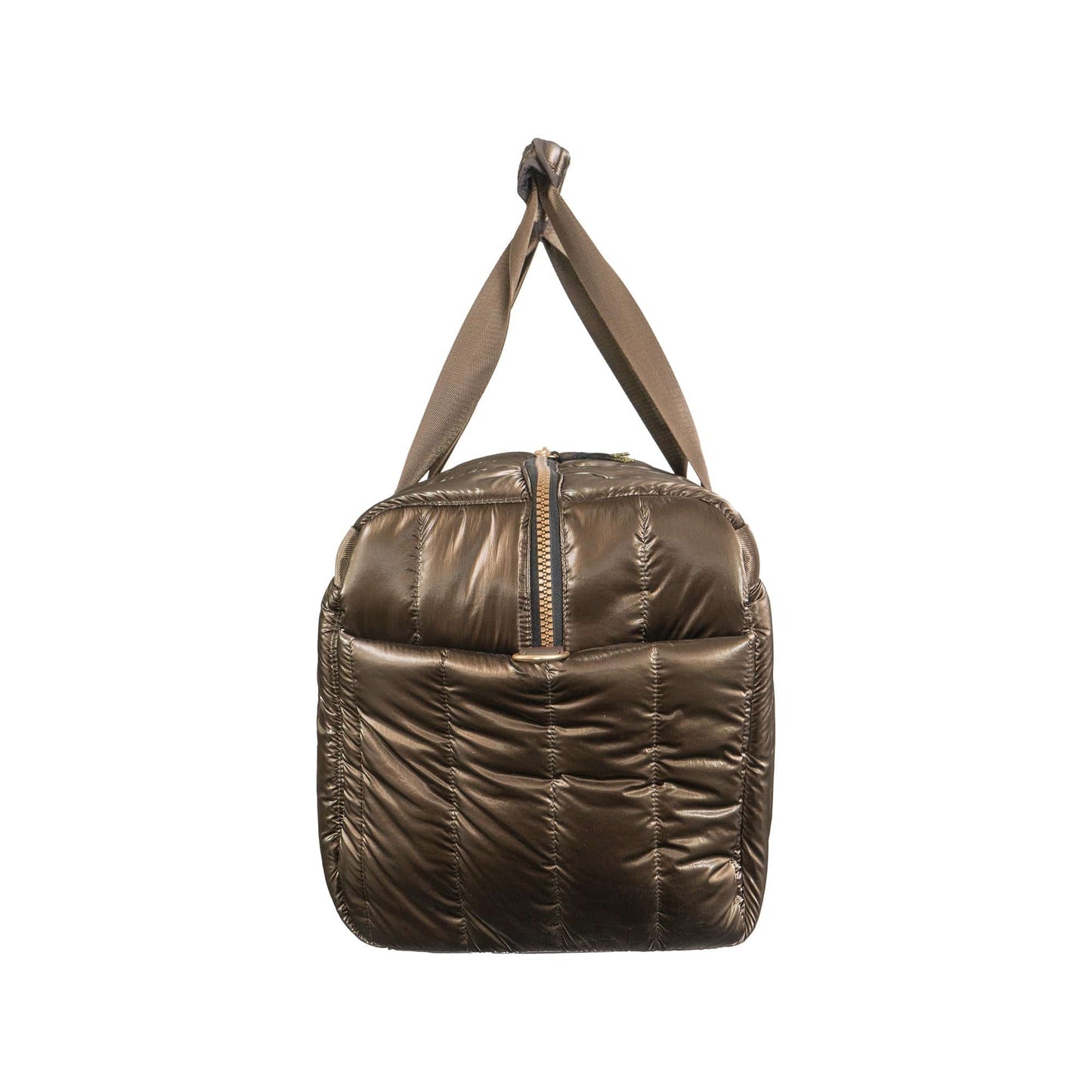 Joan & David 22" Metallic Puffer Tubular Quilted Nylon Travel Weekender Duffle