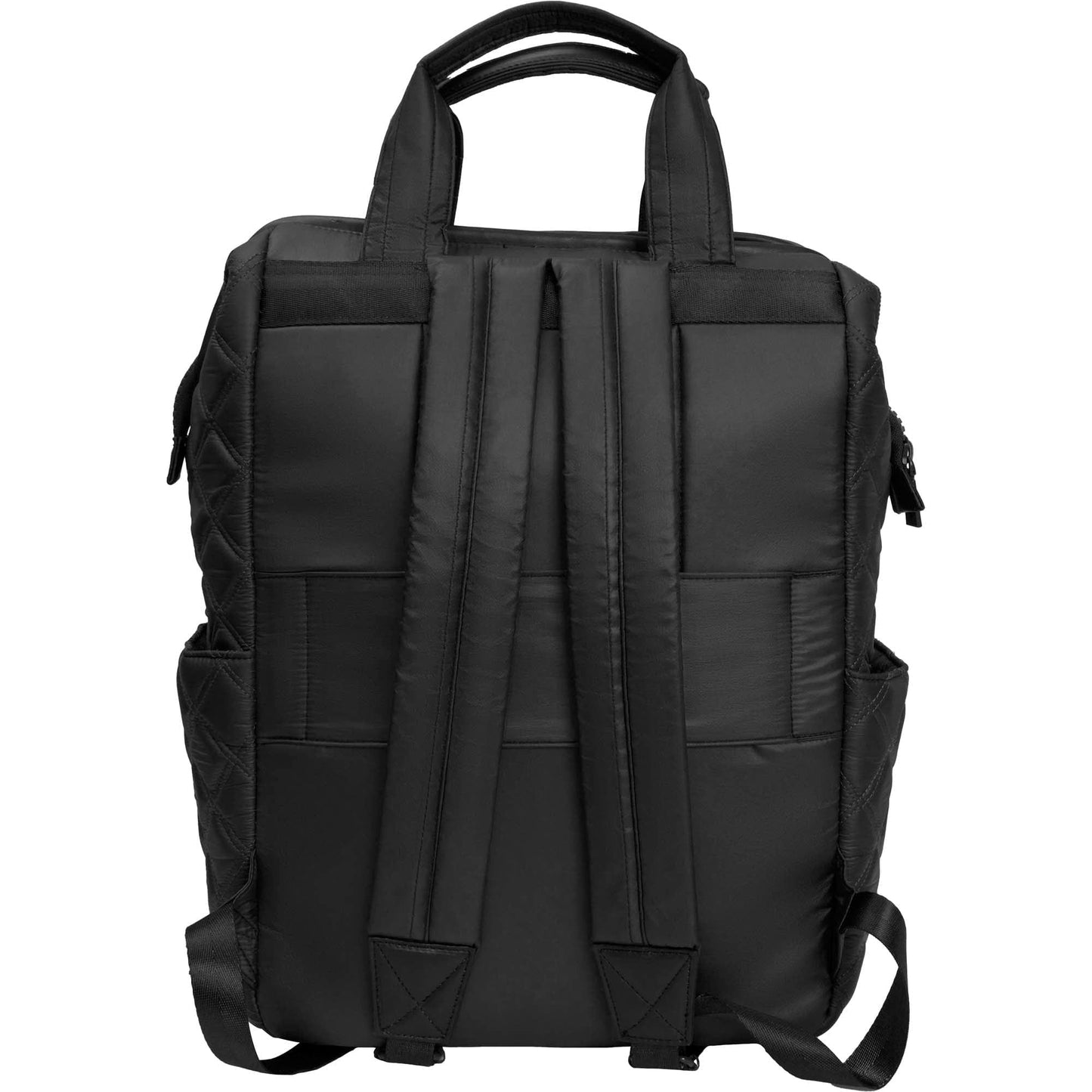 Joan & David Diamond Quilted Puffer Nylon Square Laptop Backpack