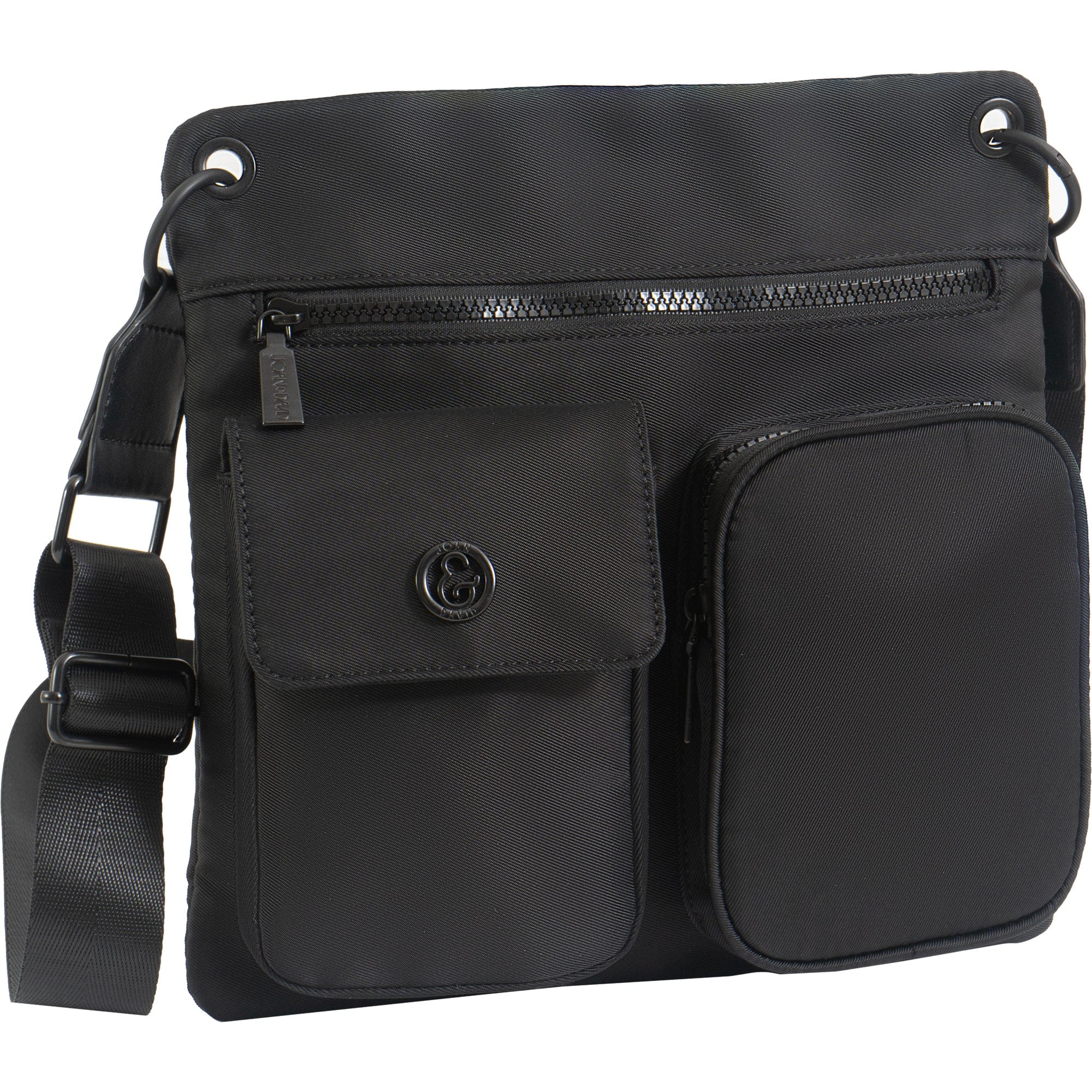 Joan & David The Kara 11 In. Twill Nylon Passport Crossbody Bag