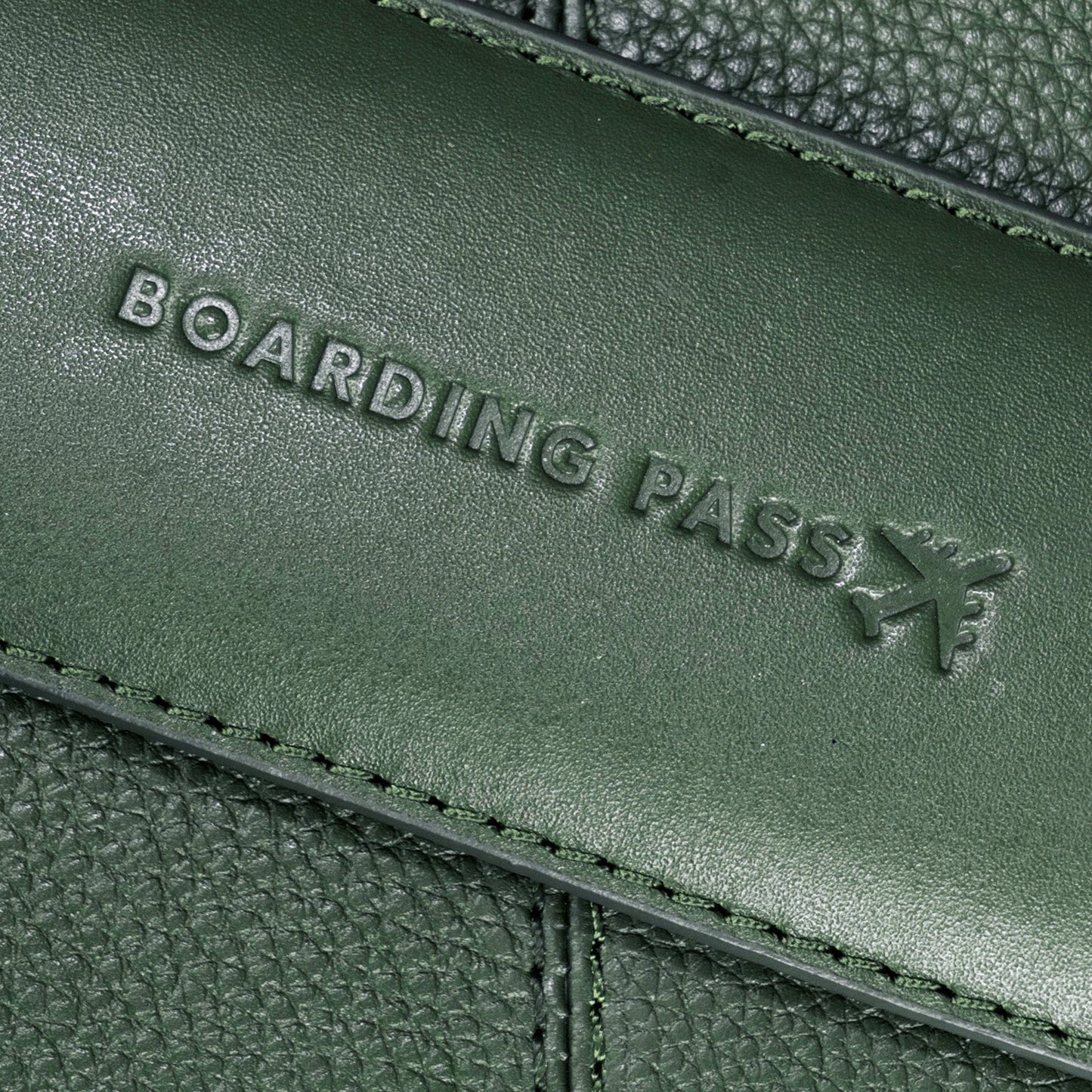 Boarding Pass Hey Handsome 18" Pebble Grain Genuine Leather Briefcase - Olive
