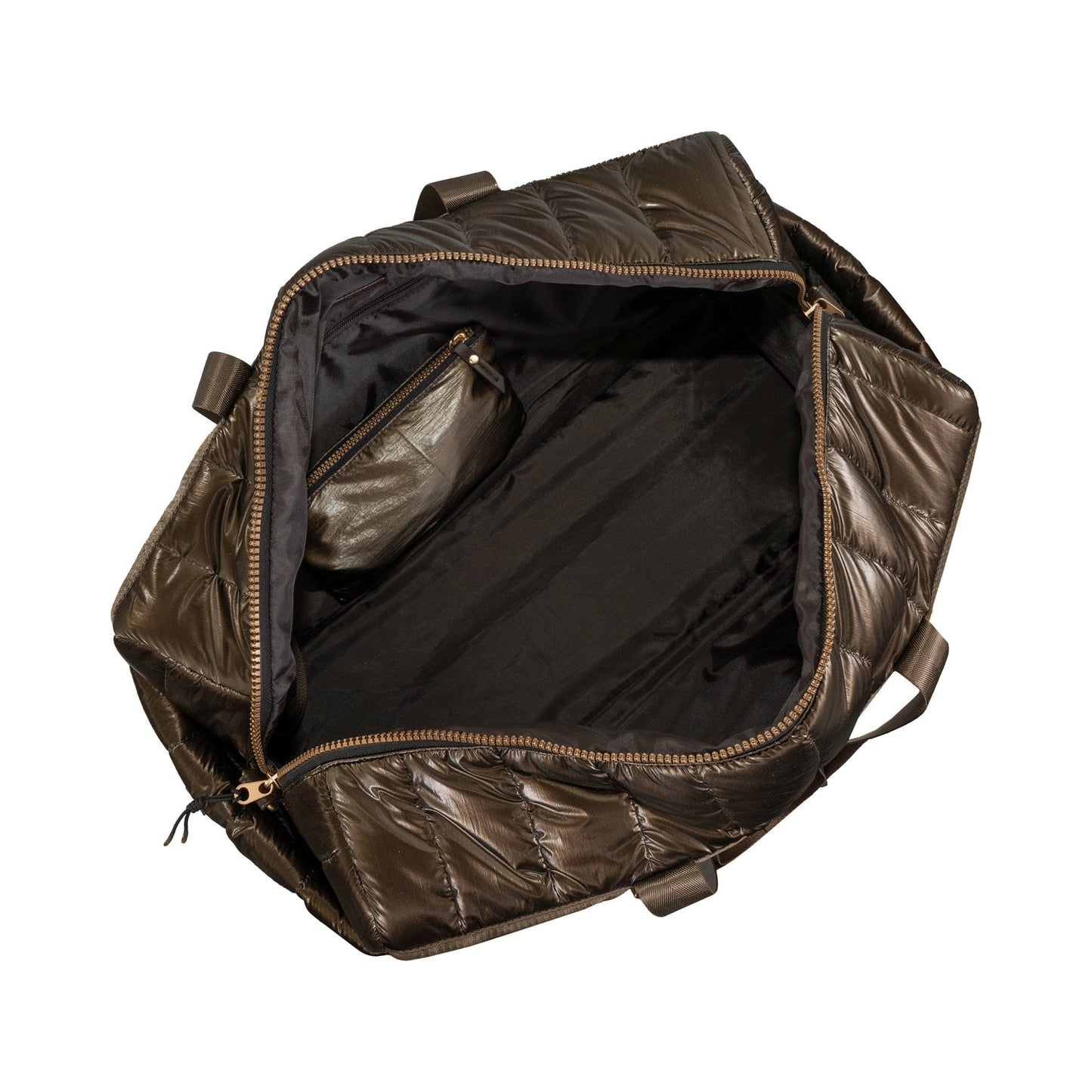 Joan & David 22" Metallic Puffer Tubular Quilted Nylon Travel Weekender Duffle