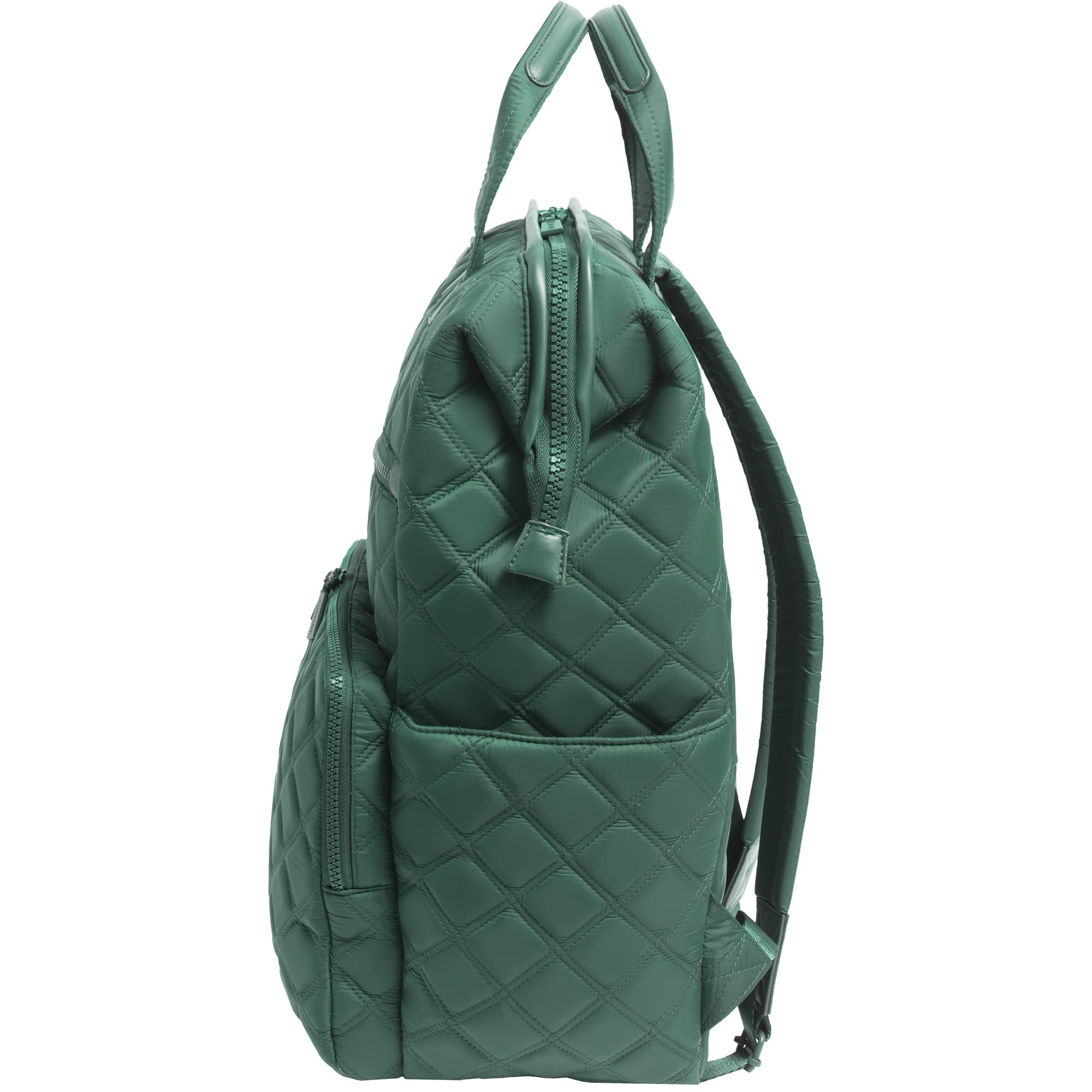 Joan & David Diamond Quilted Puffer Nylon Square Laptop Backpack