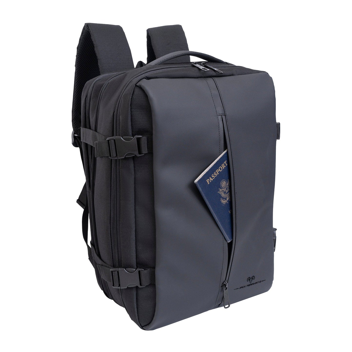 Jack Abrahams |The Mitchell | Men's 18-In Tarpaulin Expandable Travel Backpack with USB Port