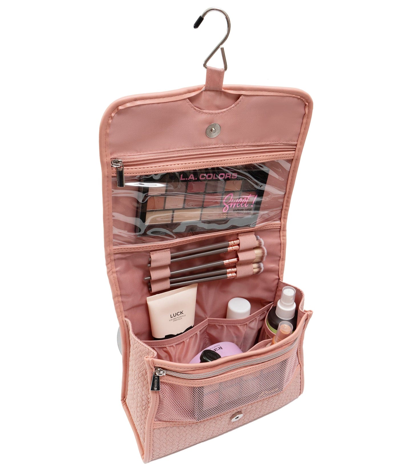 Joan and David The Woven PU Top Handle Hanging Toiletry Case