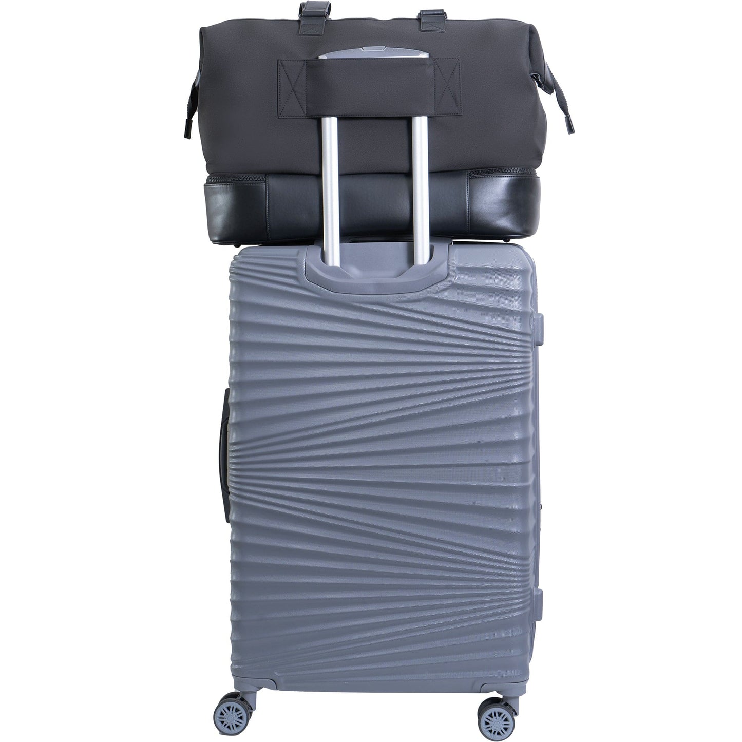 Max Studio Sport Nylon & Faux Leather Drop Bottom Duffel Bag