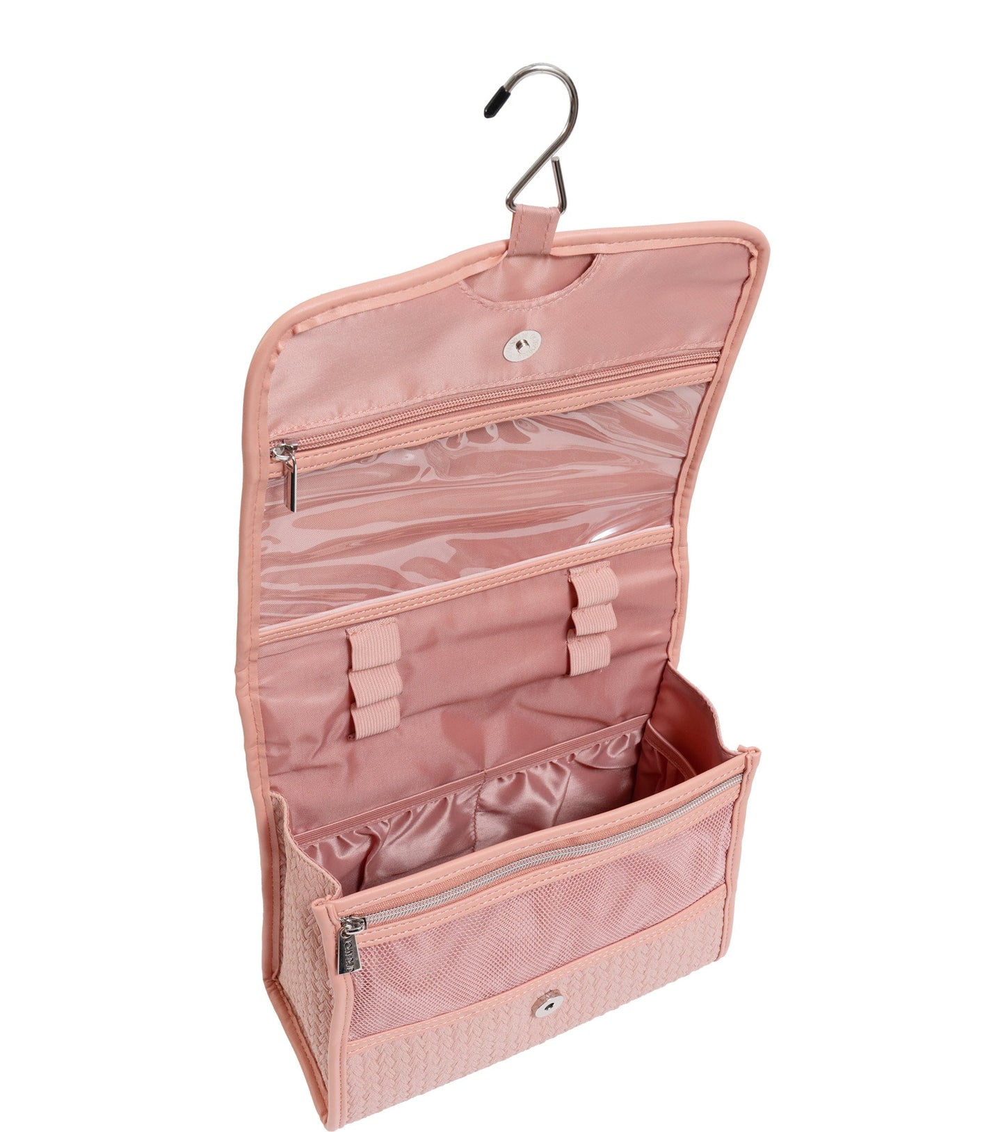 Joan and David The Woven PU Top Handle Hanging Toiletry Case