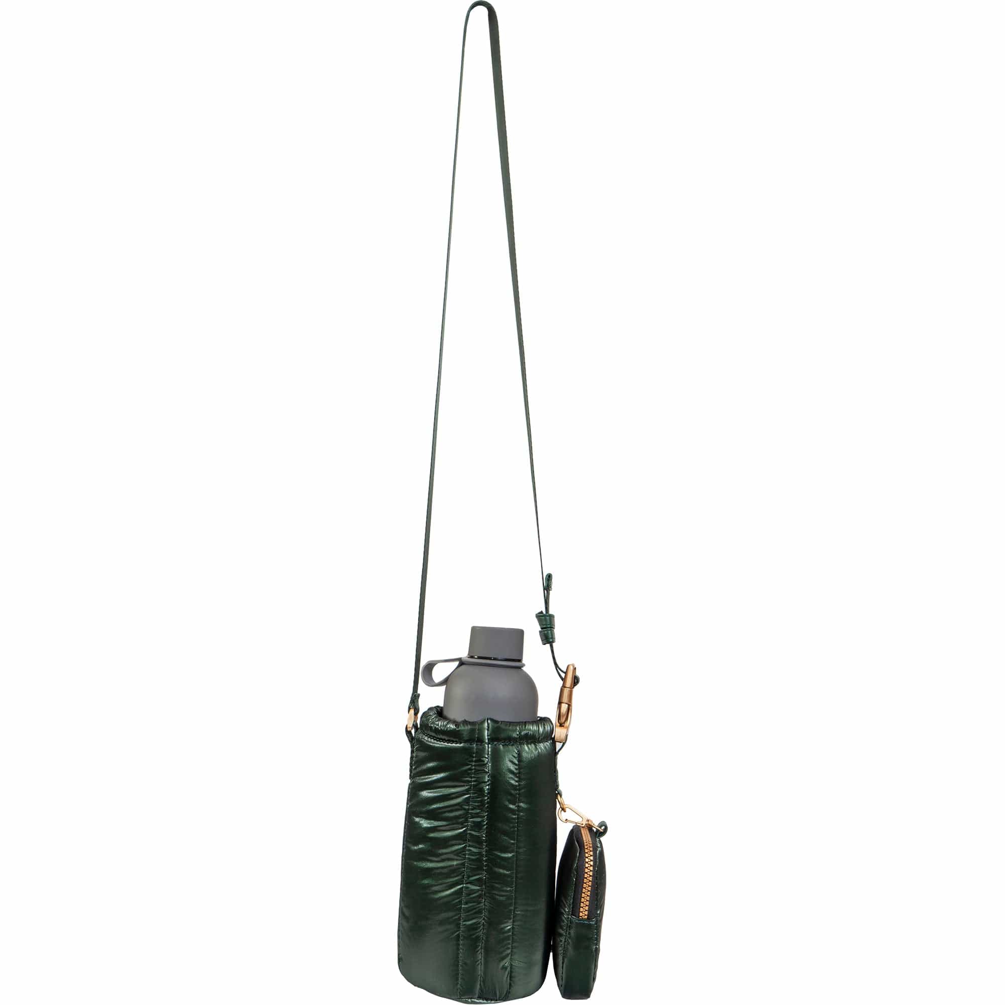 Joan & David Tubular Quilted Metallic Water Bottle Holder Sling