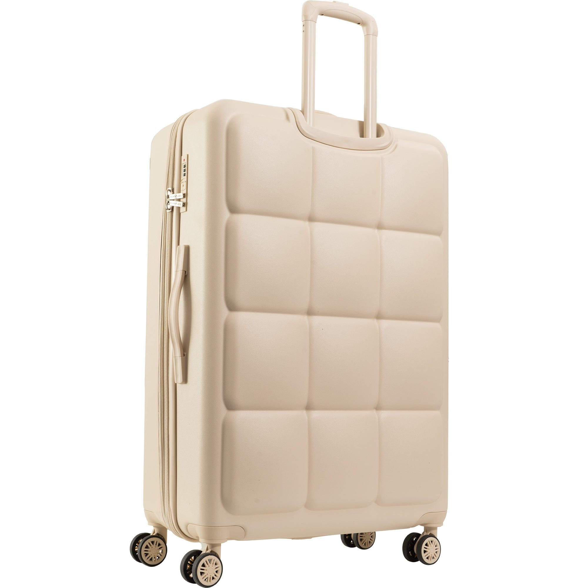 キャリーミー マッドベージュ Max Studio The Square Embossed ABS 2-Piece Hard-Sided Luggage Set