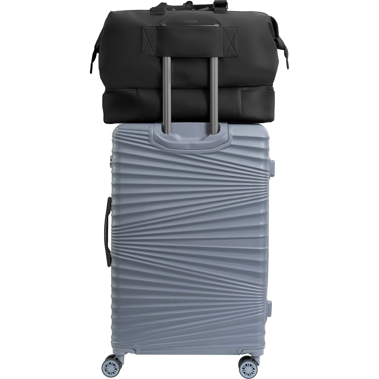 Max Studio Sport Nylon & Faux Leather Drop Bottom Duffel Bag