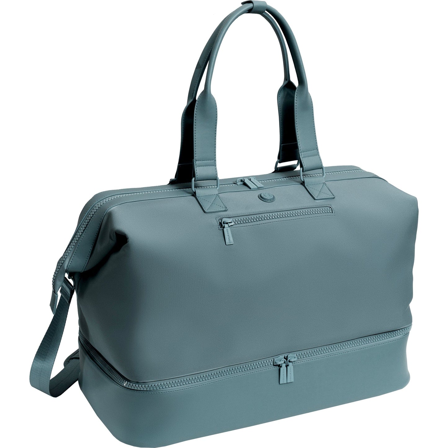 Max Studio Sport Nylon & Faux Leather Drop Bottom Duffel Bag