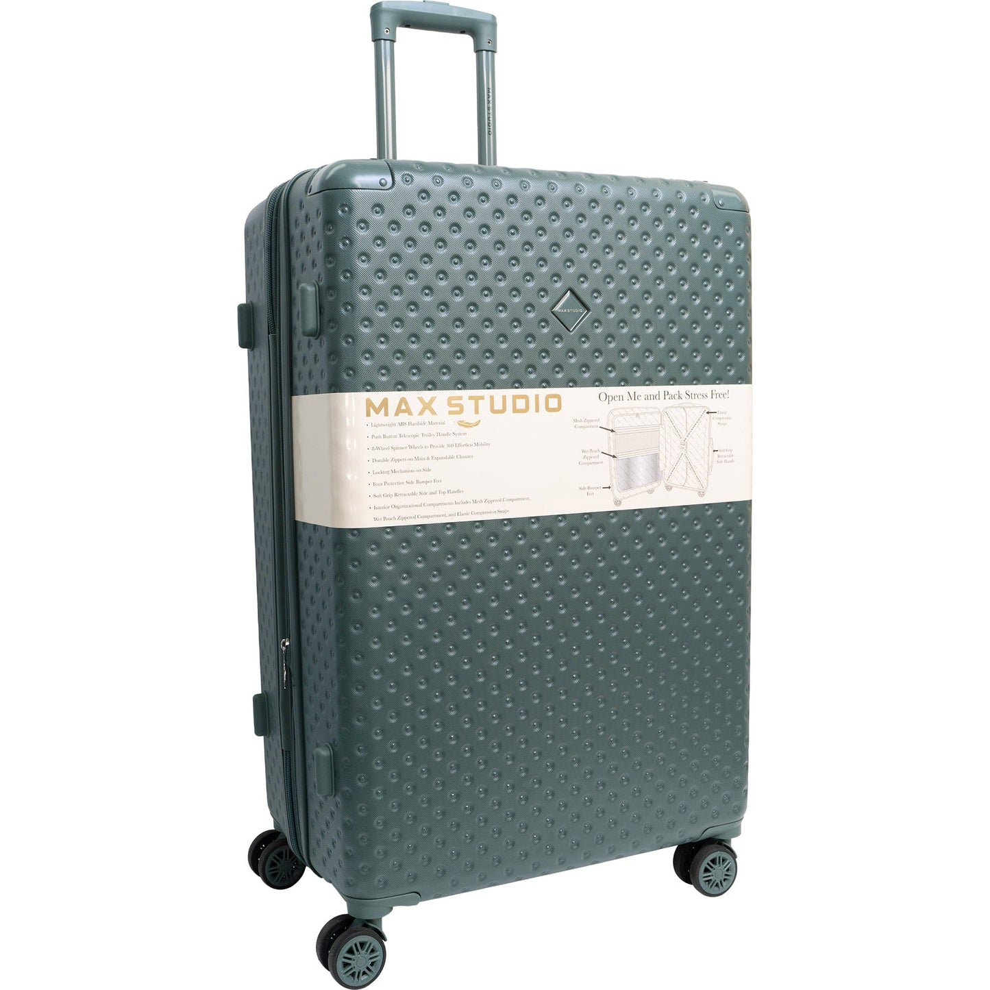 Max Studio Tonal Tufted ABS 2-Piece Hard-Sided Luggage Set