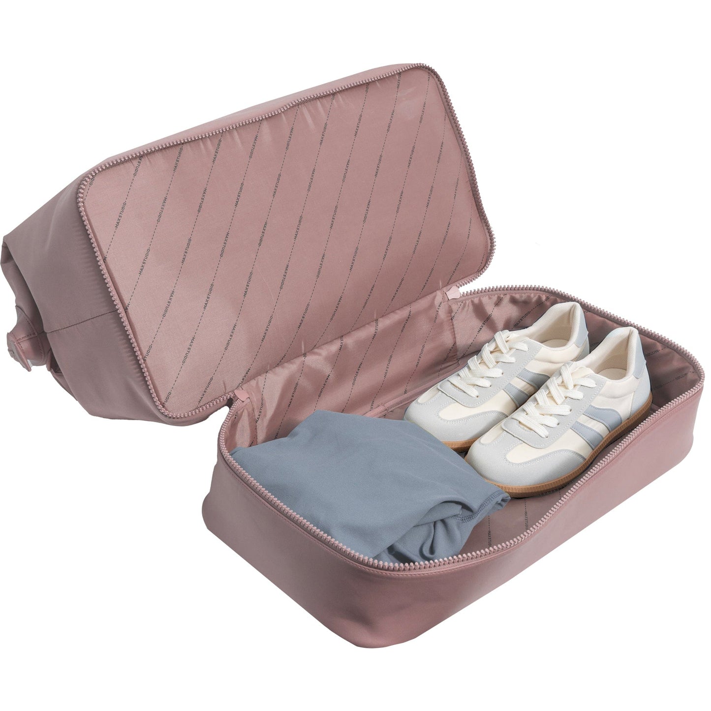 Max Studio Sport Nylon & Faux Leather Drop Bottom Duffel Bag