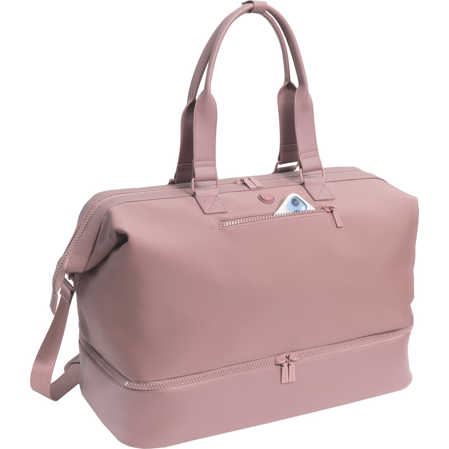 Max Studio Sport Nylon & Faux Leather Drop Bottom Duffel Bag