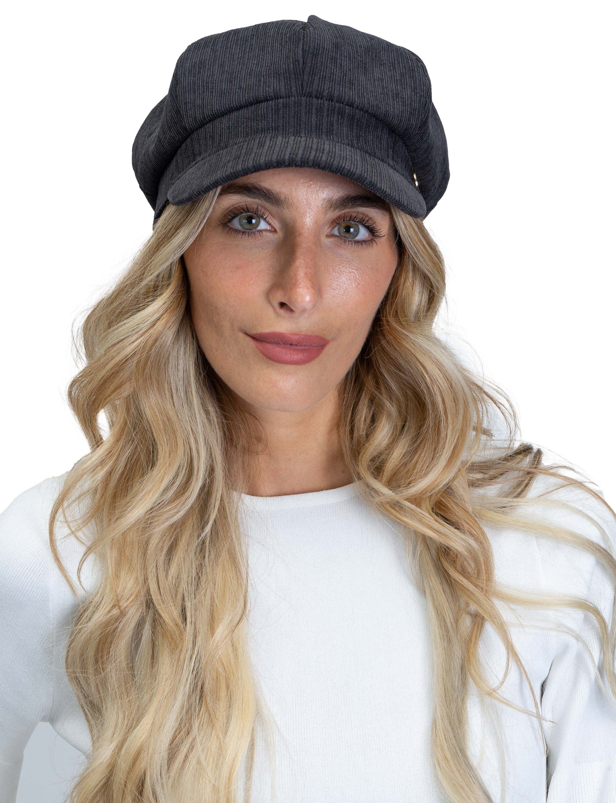 Adrienne Vittadini Corduroy Newsboy Hat Magid NYC