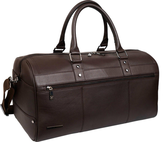 The Gotham 20" Genuine Pebble Grain Weekender - Chocolate