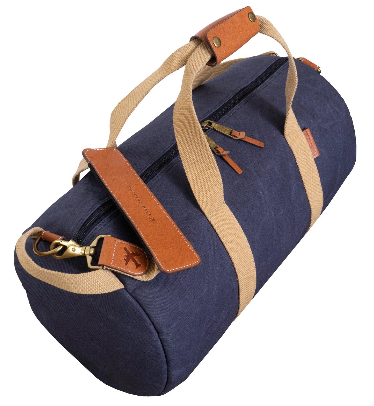 Voyager 20"Waxed Canvas Shoe Pocket Duffel - Navy