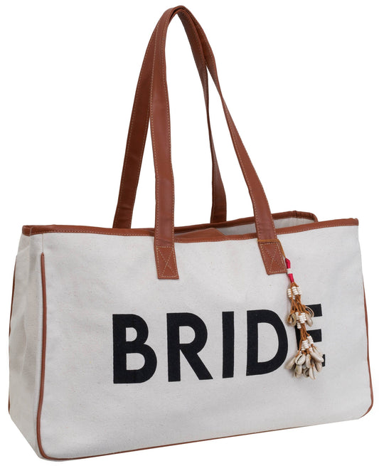 Magid Canvas Slogan Tote "BRIDE"