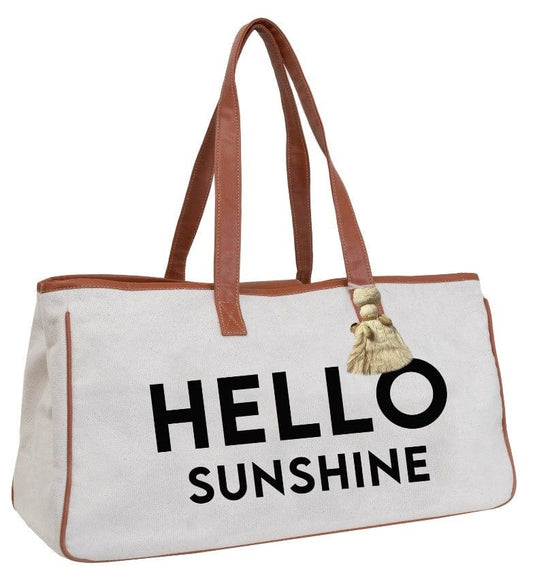 Magid Canvas Slogan Tote "HELLO SUNSHINE"