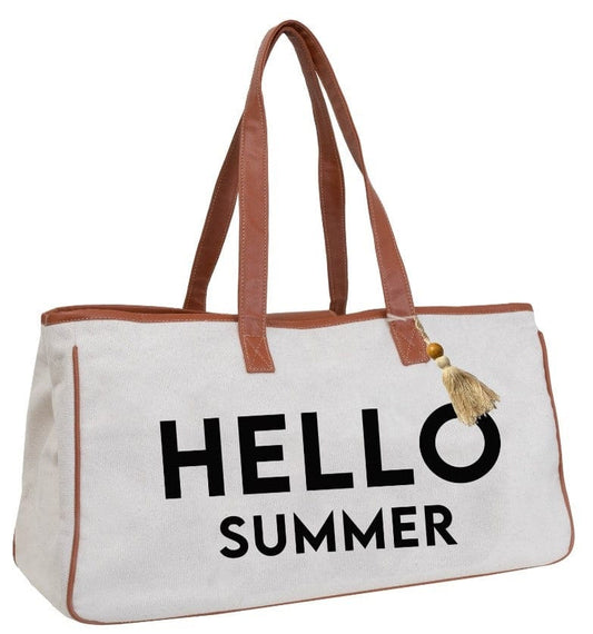 Magid Canvas Slogan Tote "HELLO SUMMER"