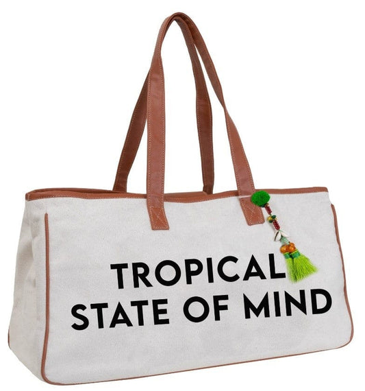 Magid Canvas Slogan Tote "TROPICAL STATE OF MIND"