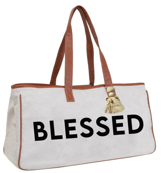 Magid Canvas Slogan Tote "BLESSED"