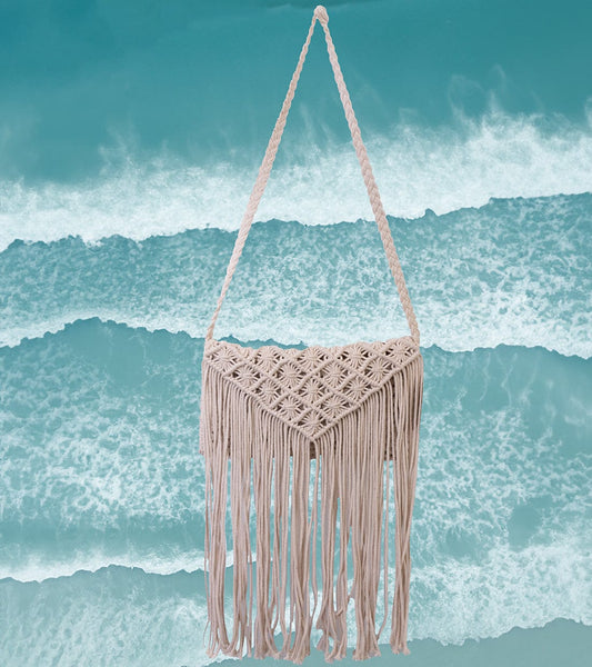 Magid Natural Cotton Macrame Fringe Crossbody