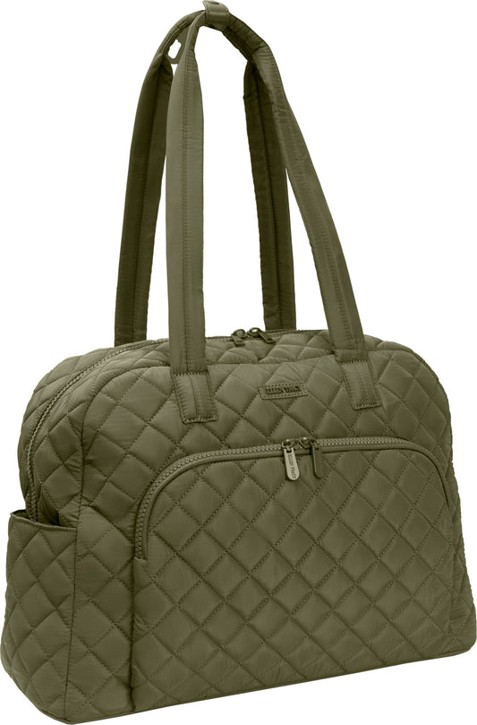 Ellen Tracy 20 Inch Diamond Nylon Quilted Duffel