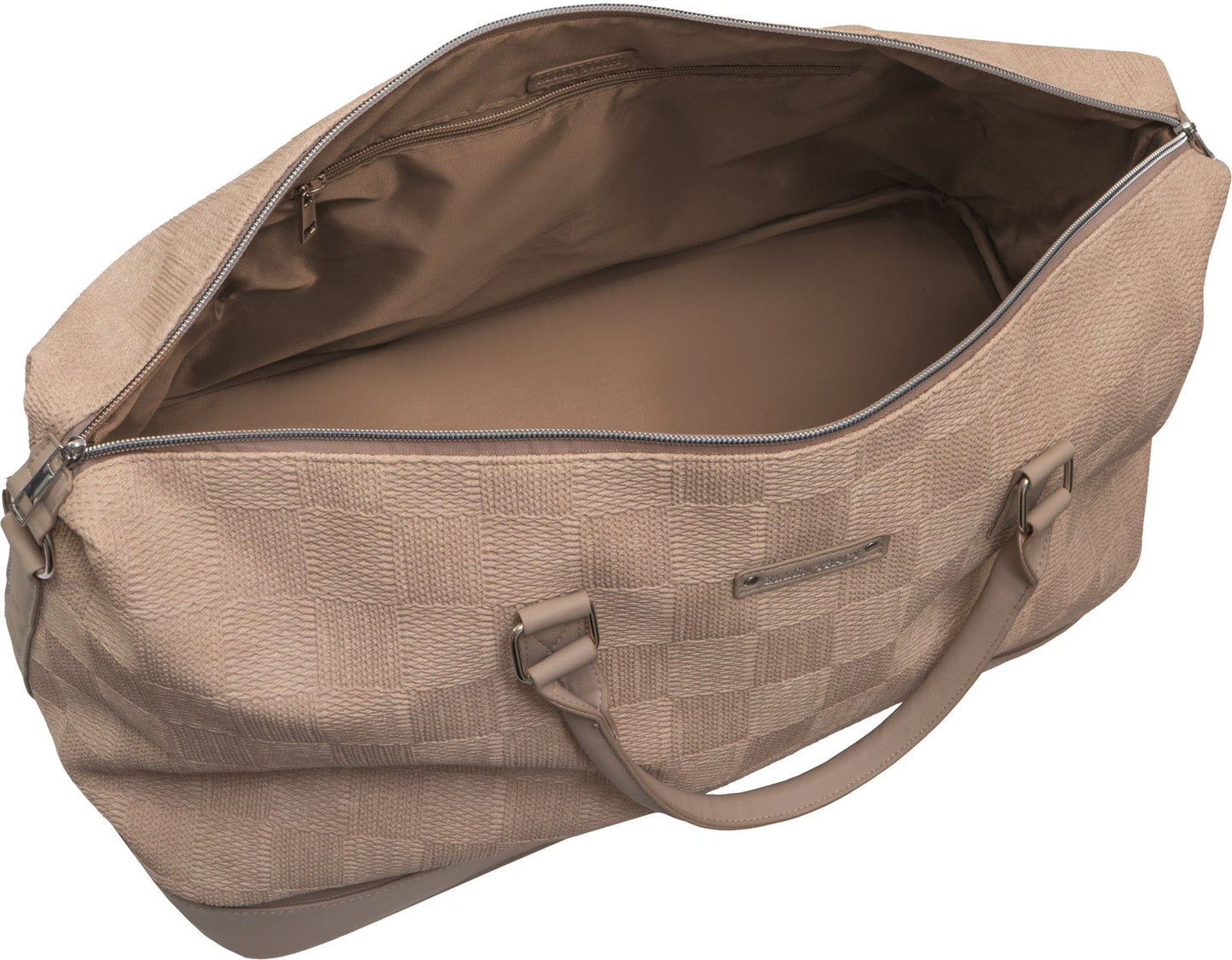 Ellen Tracy 20 Inch Checkered Embossed Faux Leather Drop Bottom Duffel