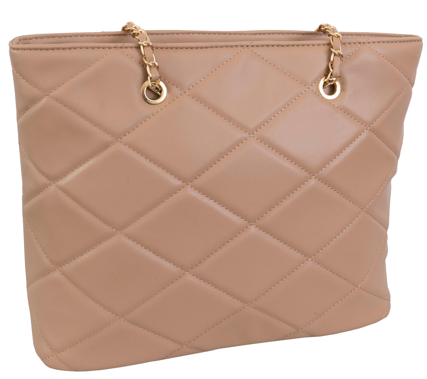 Ellen Tracy Smooth Diamond Quilted Tote Bag