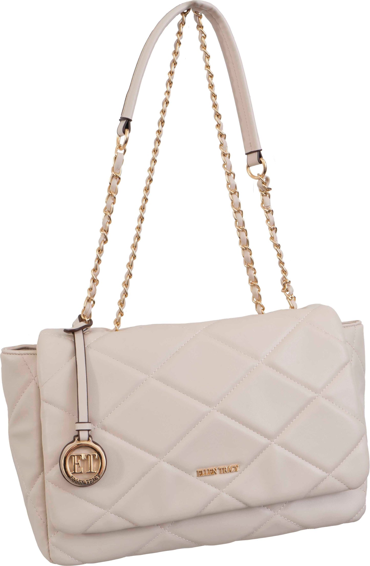 Ellen Tracy Smooth Diamond Quilted Flap Bag