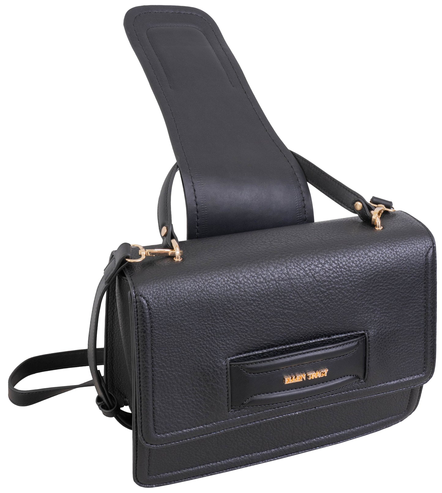 Ellen Tracy Pebble Grain Top Flap Crossbody