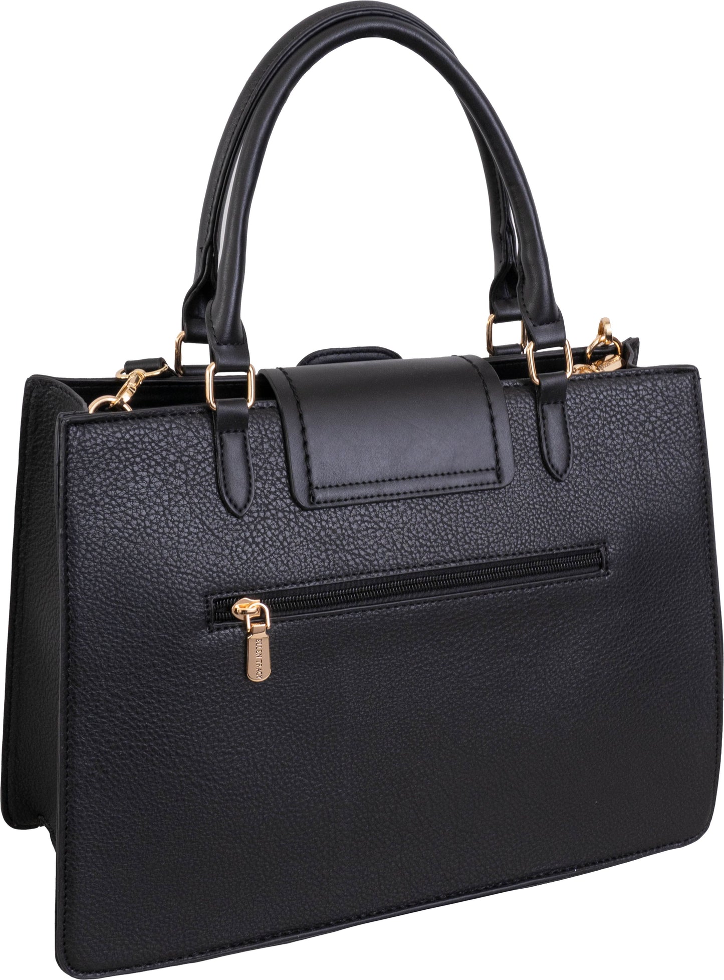 Ellen Tracy Pebble Grain Top Flap Tote