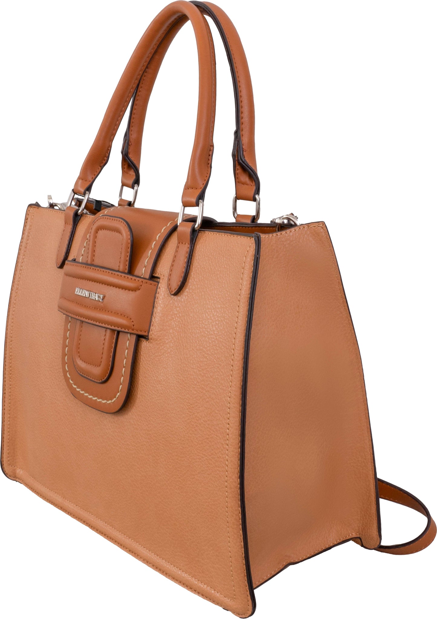 Ellen Tracy Pebble Grain Top Flap Tote