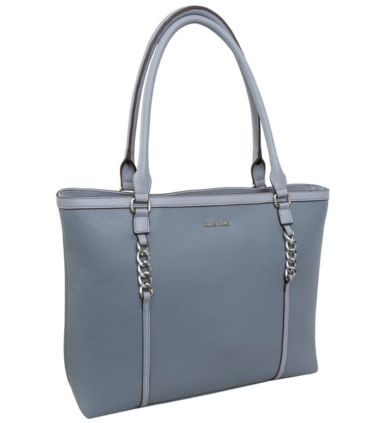 Ellen Tracy Pebble Grain Chain Tote Bag