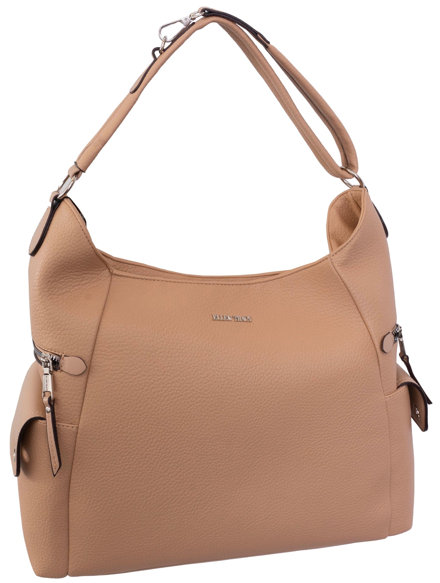 Ellen Tracy Pebble Grain Grommet Hobo Bag