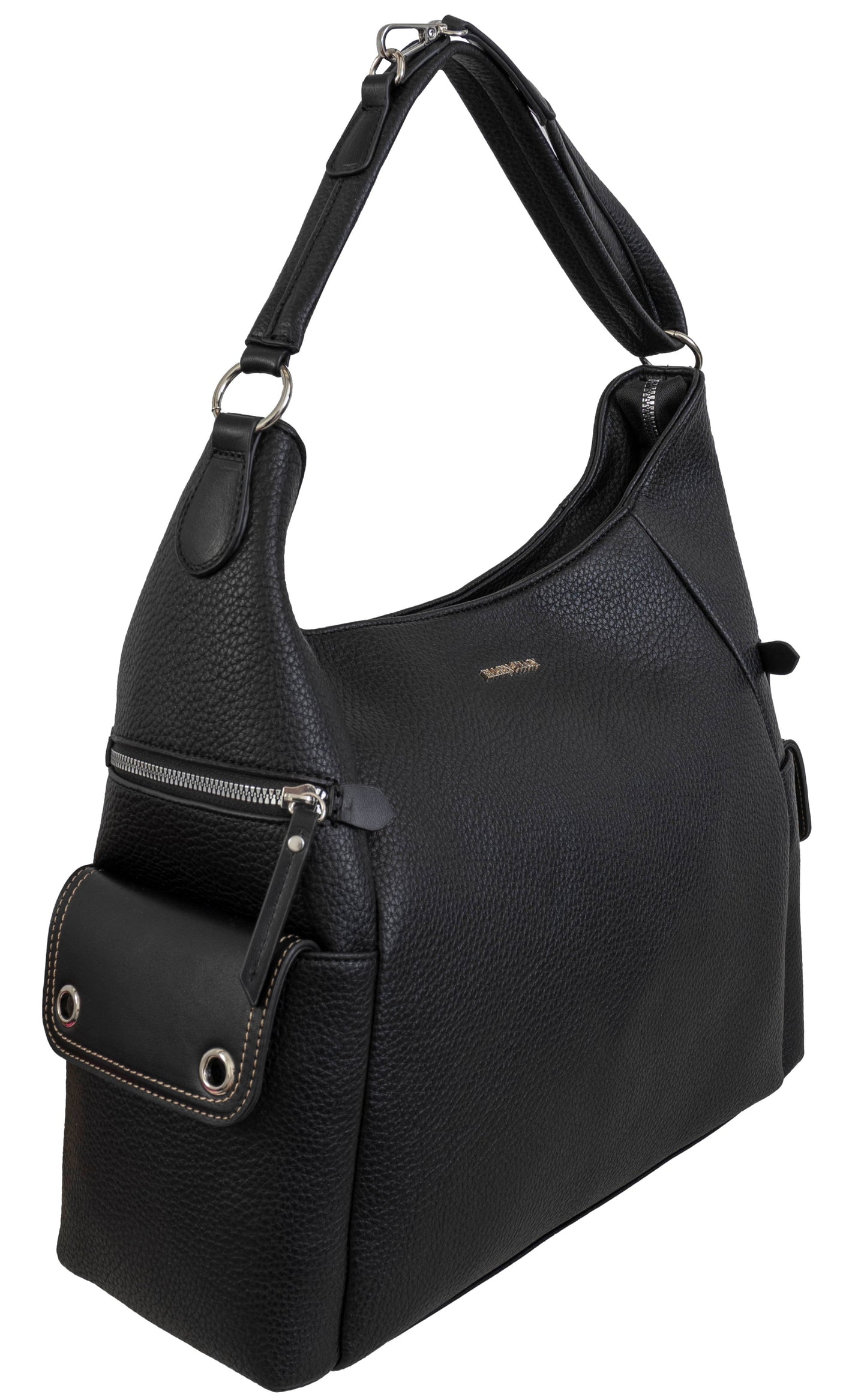 Ellen Tracy Pebble Grain Grommet Hobo Bag