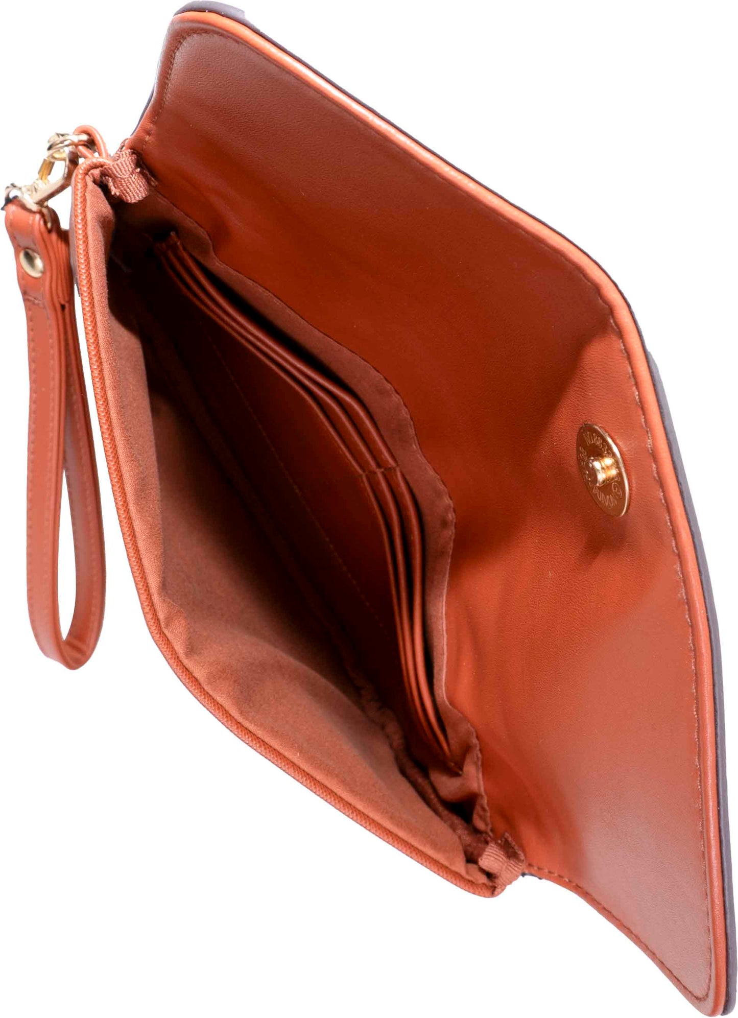 Ellen Tracy Saffiano & Smooth Flap  Wristlet