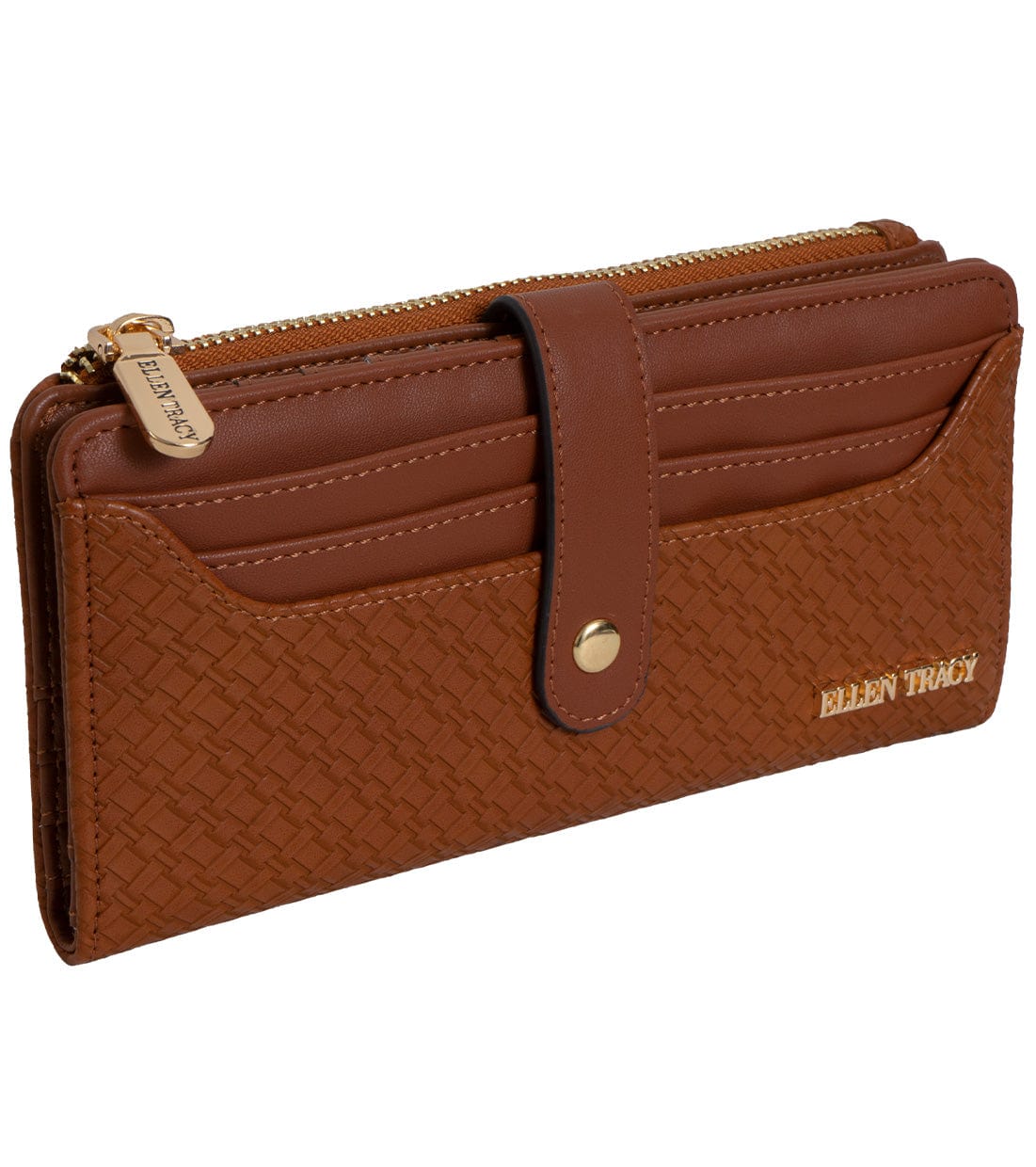 Ellen Tracy Basket Weave Coin Snap Wallet