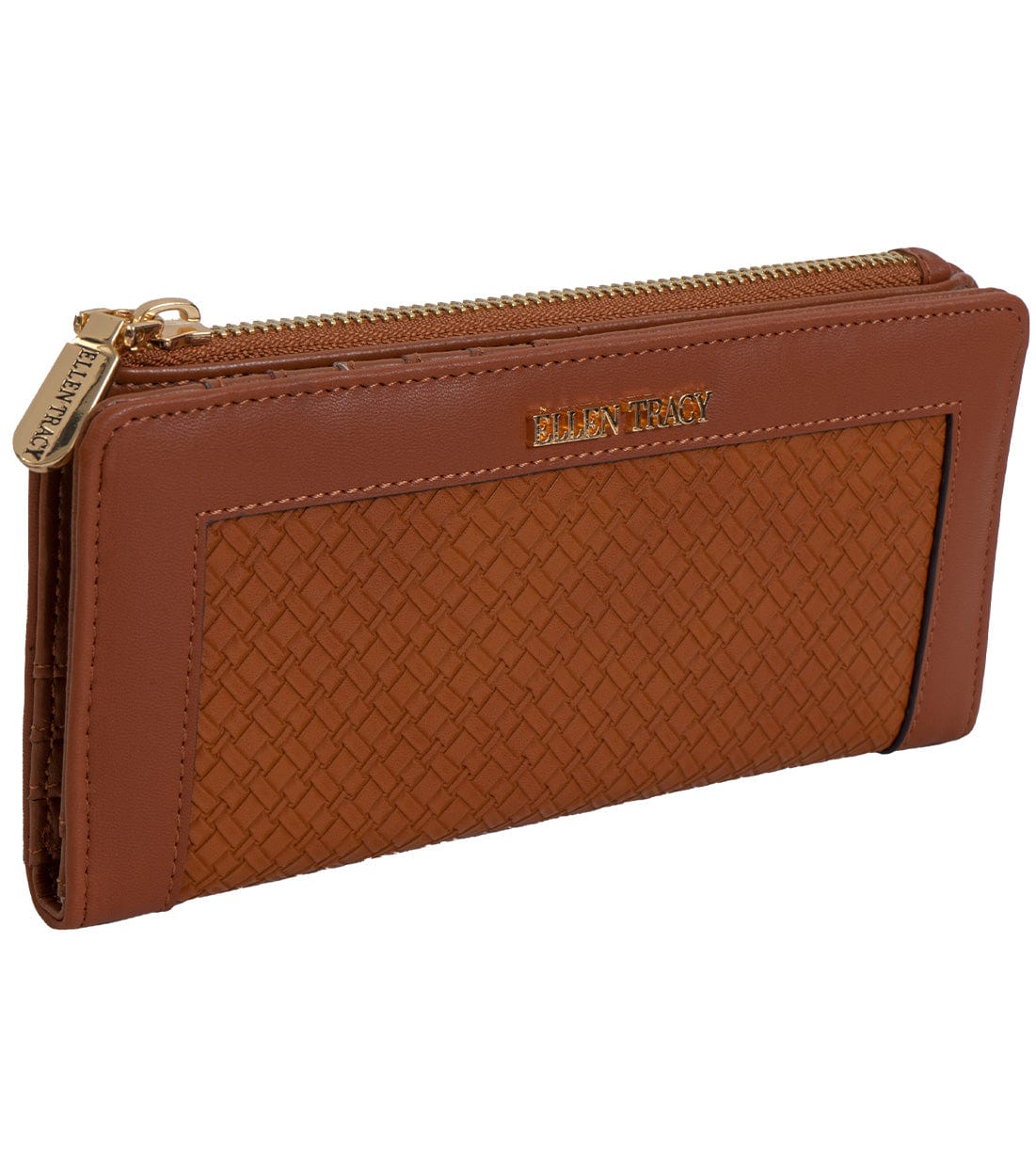 Ellen Tracy Basket Weave Bi-Fold Clutch Wallet