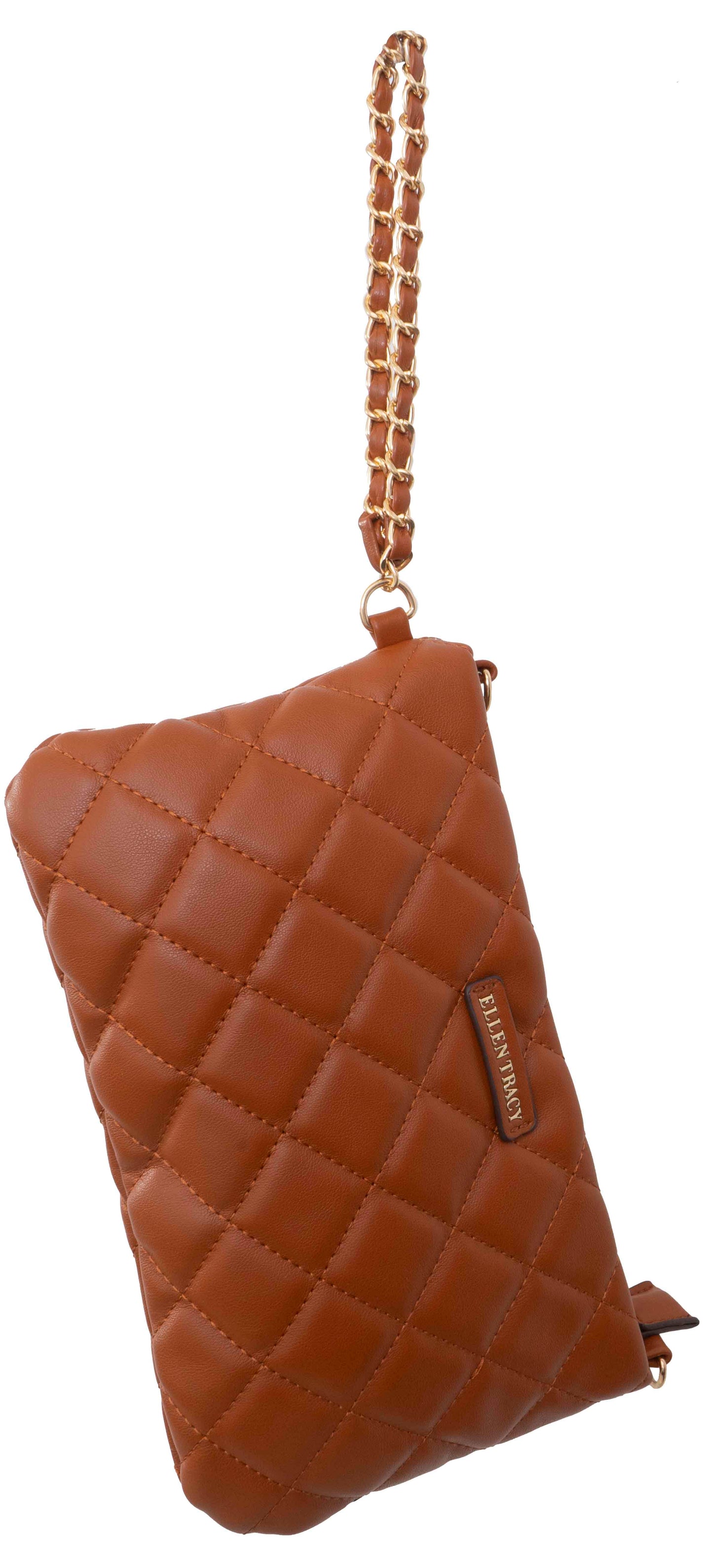 Ellen Tracy Diamond Quilted Phone Case & Wallet On Chain Crossbody