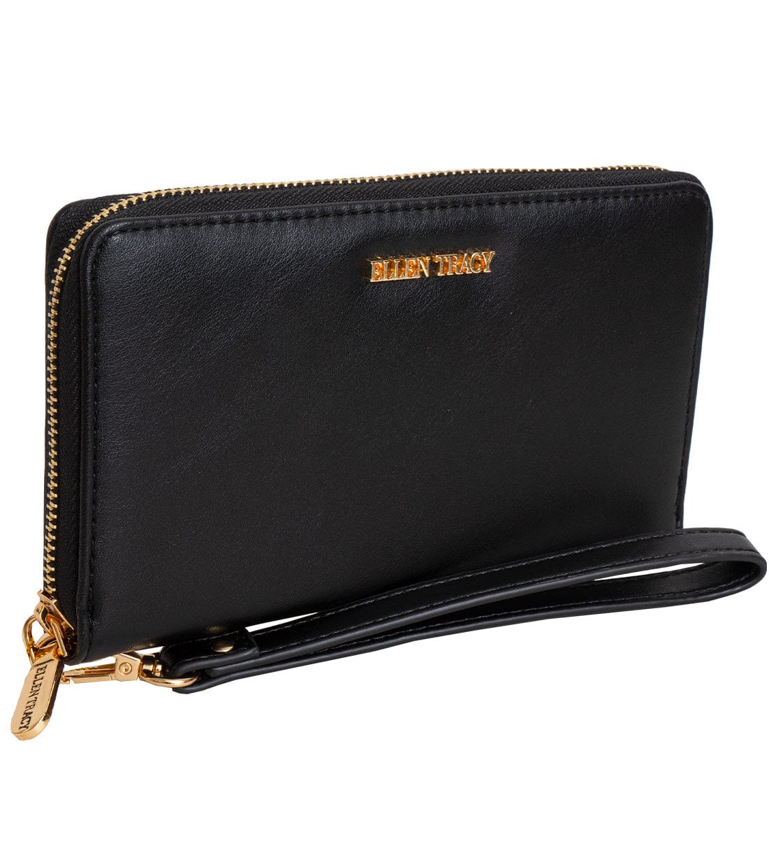 Ellen Tracy Smooth Zip Around Wristlet Wallet