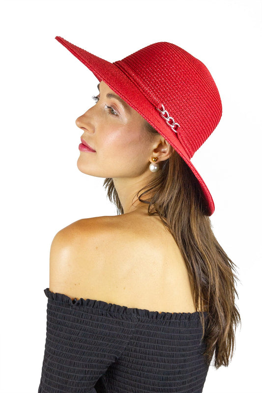 Magid Chain Brim Straw Floppy Sun Hat